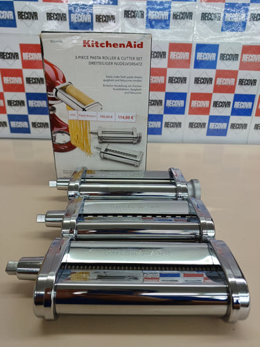 KitchenAid 3 Piece Roller Attachment Set Liso Y Rodillos CORTANTES para Pasta DE 3 Piezas 5KSMPRA, 300 W, 0 Decibelios, Acero Inoxidable, Aciero